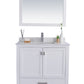 Laviva 313ANG-36W-WQ Laviva Wilson 36" White Bathroom Vanity with White Quartz Countertop 313ANG-36W-WQ