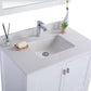 Laviva 313ANG-36W-WQ Laviva Wilson 36" White Bathroom Vanity with White Quartz Countertop 313ANG-36W-WQ