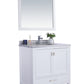 Laviva 313ANG-36W-WS Laviva Wilson 36" White Bathroom Vanity with White Stripes Marble Countertop 313ANG-36W-WS