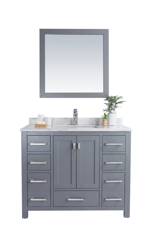 Laviva 313ANG-42G-WC Laviva Wilson 42" Gray Bathroom Vanity with White Carrara Marble Countertop 313ANG-42G-WC