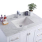 Laviva 313ANG-42W-WC Laviva Wilson 42" White Bathroom Vanity with White Carrara Marble Countertop 313ANG-42W-WC