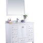 Laviva 313ANG-42W-WC Laviva Wilson 42" White Bathroom Vanity with White Carrara Marble Countertop 313ANG-42W-WC