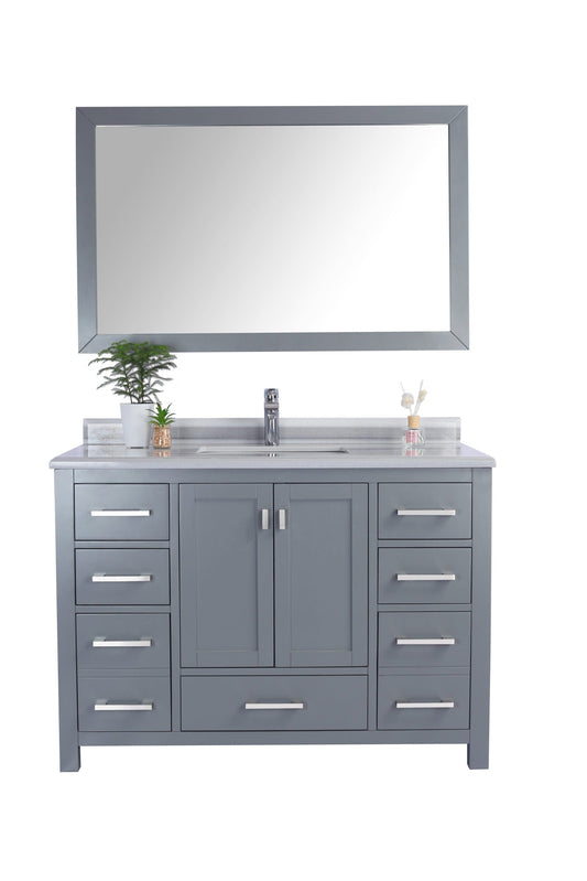 Laviva 313ANG-48G-WS Laviva Wilson 48" Gray Bathroom Vanity with White Stripes Marble Countertop 313ANG-48G-WS