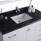 Laviva 313ANG-48W-BW Laviva Wilson 48" White Bathroom Vanity with Black Wood Marble Countertop 313ANG-48W-BW