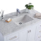 Laviva 313ANG-48W-WC Laviva Wilson 48" White Bathroom Vanity with White Carrara Marble Countertop 313ANG-48W-WC