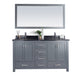 Laviva 313ANG-60G-BW Laviva Wilson 60" Gray Double Sink Bathroom Vanity with Black Wood Marble Countertop 313ANG-60G-BW