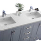 Laviva 313ANG-60G-MW Laviva Wilson 60" Gray Double Sink Bathroom Vanity with Matte White VIVA Stone Solid Surface Countertop 313ANG-60G-MW