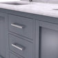 Laviva 313ANG-60G-WC Laviva Wilson 60" Gray Double Sink Bathroom Vanity with White Carrara Marble Countertop 313ANG-60G-WC