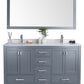 Laviva 313ANG-60G-WC Laviva Wilson 60" Gray Double Sink Bathroom Vanity with White Carrara Marble Countertop 313ANG-60G-WC