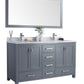 Laviva 313ANG-60G-WC Laviva Wilson 60" Gray Double Sink Bathroom Vanity with White Carrara Marble Countertop 313ANG-60G-WC