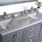 Laviva 313ANG-60G-WS Laviva Wilson 60" Gray Double Sink Bathroom Vanity with White Stripes Marble Countertop 313ANG-60G-WS