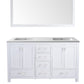 Laviva 313ANG-60W-MW Laviva Wilson 60" White Double Sink Bathroom Vanity with Matte White VIVA Stone Solid Surface Countertop 313ANG-60W-MW