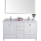 Laviva 313ANG-60W-WC Laviva Wilson 60" White Double Sink Bathroom Vanity with White Carrara Marble Countertop 313ANG-60W-WC