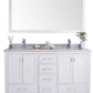 Laviva 313ANG-60W-WS Laviva Wilson 60" White Double Sink Bathroom Vanity with White Stripes Marble Countertop 313ANG-60W-WS