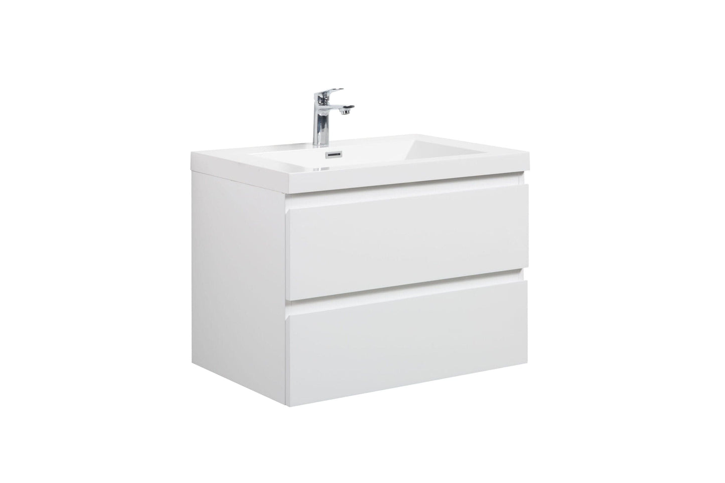 Laviva 313AUR-24GPW-GW Laviva Aurora 24" Glossy Polar White Wall Hung Bathroom Vanity with White Acrylic Countertop 313AUR-24GPW-GW