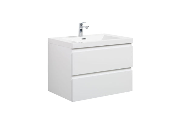 Laviva 313AUR-24GPW-GW Laviva Aurora 24 Glossy Polar White Wall Hung Bathroom Vanity with White Acrylic Countertop 313AUR-24GPW-GW