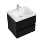 Laviva 313AUR-24MMB-GW Laviva Aurora 24" Matte Midnight Black Wall Hung Bathroom Vanity with White Acrylic Countertop 313AUR-24MMB-GW