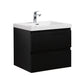 Laviva 313AUR-24MMB-GW Laviva Aurora 24" Matte Midnight Black Wall Hung Bathroom Vanity with White Acrylic Countertop 313AUR-24MMB-GW