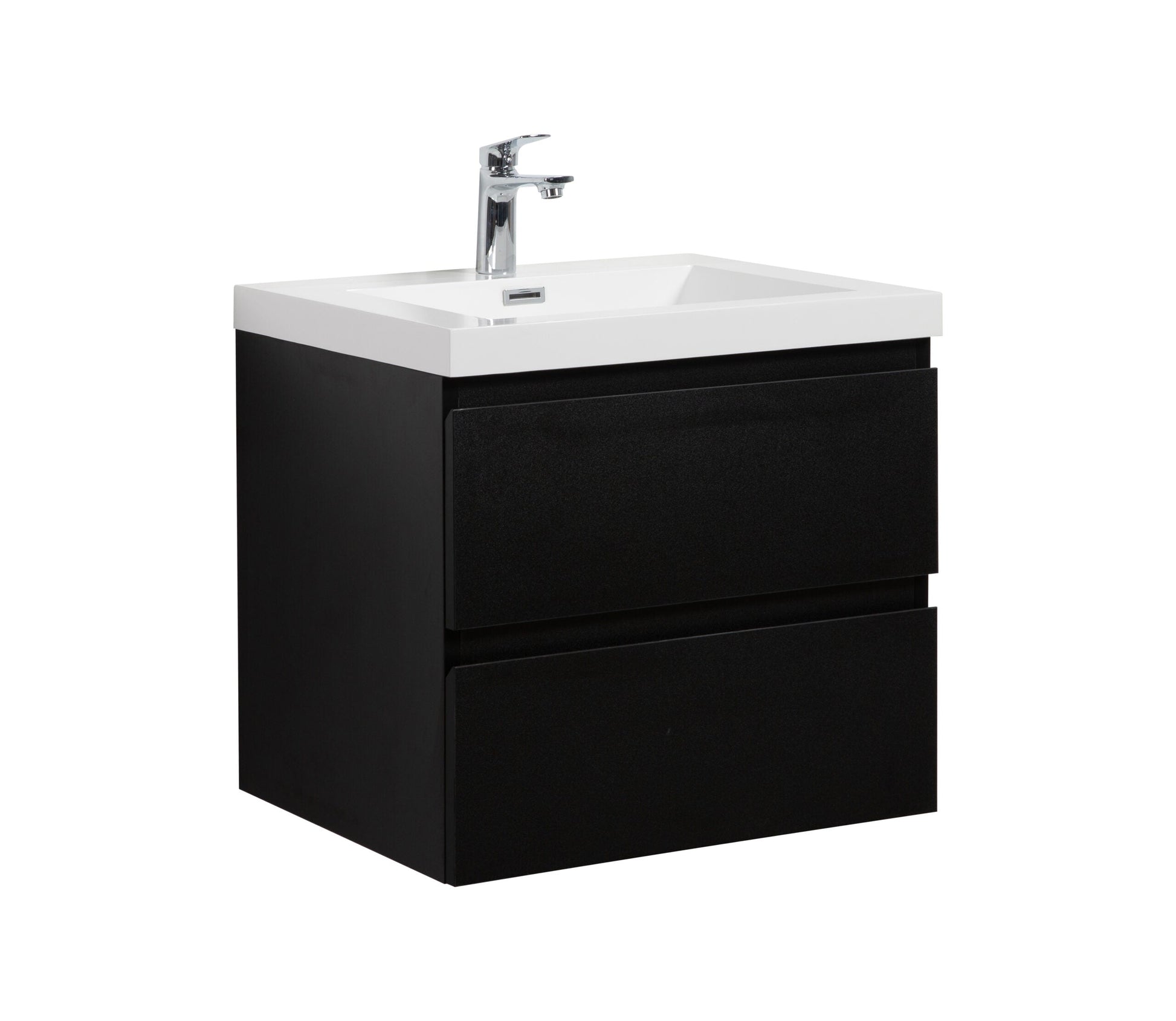 Laviva 313AUR-24MMB-GW Laviva Aurora 24" Matte Midnight Black Wall Hung Bathroom Vanity with White Acrylic Countertop 313AUR-24MMB-GW