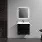 Laviva 313AUR-24MMB-GW Laviva Aurora 24" Matte Midnight Black Wall Hung Bathroom Vanity with White Acrylic Countertop 313AUR-24MMB-GW