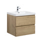 Laviva 313AUR-24SO-GW Laviva Aurora 24" Sonoma Oak Wall Hung Bathroom Vanity with White Acrylic Countertop 313AUR-24SO-GW