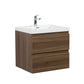 Laviva 313AUR-24SW-GW Laviva Aurora 24" Smokey Walnut Wall Hung Bathroom Vanity with White Acrylic Countertop 313AUR-24SW-GW