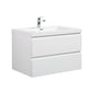 Laviva 313AUR-30GPW-GW Laviva Aurora 30" Glossy Polar White Wall Hung Bathroom Vanity with White Acrylic Countertop 313AUR-30GPW-GW