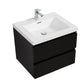 Laviva 313AUR-30MMB-GW Laviva Aurora 30" Matte Midnight Black Wall Hung Bathroom Vanity with White Acrylic Countertop 313AUR-30MMB-GW