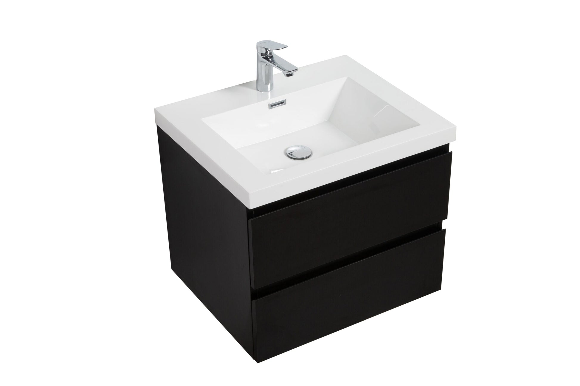 Laviva 313AUR-30MMB-GW Laviva Aurora 30" Matte Midnight Black Wall Hung Bathroom Vanity with White Acrylic Countertop 313AUR-30MMB-GW