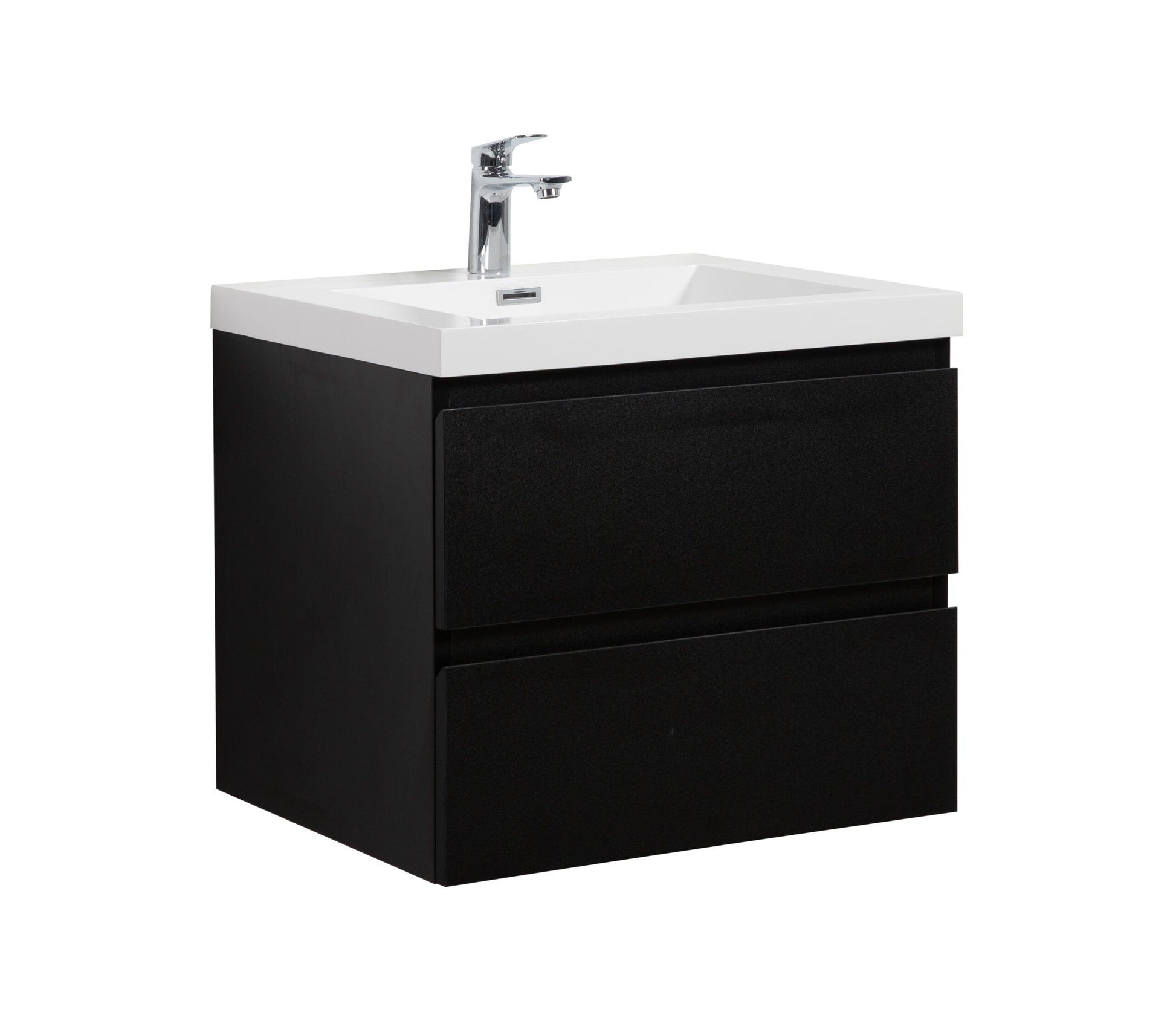 Laviva 313AUR-30MMB-GW Laviva Aurora 30" Matte Midnight Black Wall Hung Bathroom Vanity with White Acrylic Countertop 313AUR-30MMB-GW