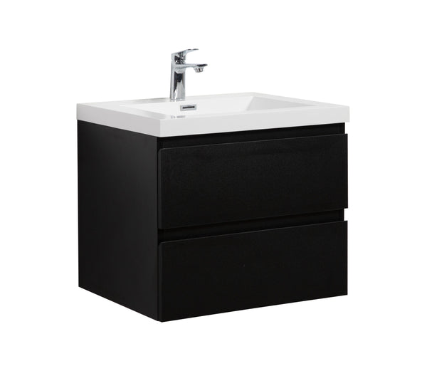 Laviva 313AUR-30MMB-GW Laviva Aurora 30 Matte Midnight Black Wall Hung Bathroom Vanity with White Acrylic Countertop 313AUR-30MMB-GW