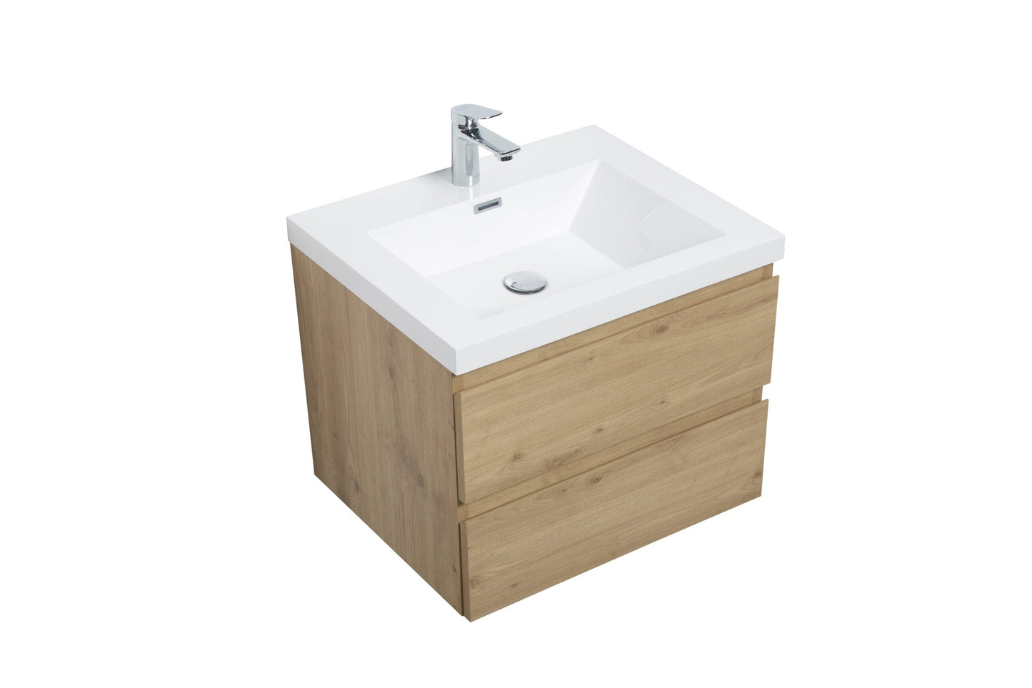 Laviva 313AUR-30SO-GW Laviva Aurora 30" Sonoma Oak Wall Hung Bathroom Vanity with White Acrylic Countertop 313AUR-30SO-GW