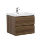 Laviva 313AUR-30SW-GW Laviva Aurora 30" Smokey Walnut Wall Hung Bathroom Vanity with White Acrylic Countertop 313AUR-30SW-GW