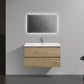 Laviva 313AUR-36SO-GW Laviva Aurora 36" Sonoma Oak Wall Hung Bathroom Vanity with White Acrylic Countertop 313AUR-36SO-GW