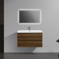 Laviva 313AUR-36SW-GW Laviva Aurora 36" Smokey Walnut Wall Hung Bathroom Vanity with White Acrylic Countertop 313AUR-36SW-GW