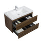 Laviva 313AUR-36SW-GW Laviva Aurora 36" Smokey Walnut Wall Hung Bathroom Vanity with White Acrylic Countertop 313AUR-36SW-GW