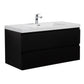 Laviva 313AUR-42MMB-GW Laviva Aurora 42" Matte Midnight Black Wall Hung Bathroom Vanity with White Acrylic Countertop 313AUR-42MMB-GW