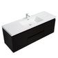 Laviva 313AUR-60CMMB-GW Laviva Aurora 60" Matte Midnight Black Wall Hung Single Sink Bathroom Vanity with White Acrylic Countertop 313AUR-60CMMB-GW