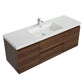 Laviva 313AUR-60CSW-GW Laviva Aurora 60" Smokey Walnut Wall Hung Single Sink Bathroom Vanity with White Acrylic Countertop 313AUR-60CSW-GW