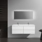 Laviva 313AUR-60DGPW-GW Laviva Aurora 60" Glossy Polar White Wall Hung Double Sink Bathroom Vanity with White Acrylic Countertop 313AUR-60DGPW-GW