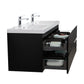 Laviva 313AUR-60DMMB-GW Laviva Aurora 60" Matte Midnight Black Wall Hung Double Sink Bathroom Vanity with White Acrylic Countertop 313AUR-60DMMB-GW