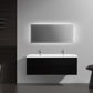 Laviva 313AUR-60DMMB-GW Laviva Aurora 60" Matte Midnight Black Wall Hung Double Sink Bathroom Vanity with White Acrylic Countertop 313AUR-60DMMB-GW