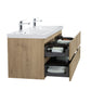 Laviva 313AUR-60DSO-GW Laviva Aurora 60" Sonoma Oak Wall Hung Double Sink Bathroom Vanity with White Acrylic Countertop 313AUR-60DSO-GW