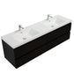 Laviva 313AUR-72DMMB-GW Laviva Aurora 72" Matte Midnight Black Wall Hung Double Sink Bathroom Vanity with White Acrylic Countertop 313AUR-72DMMB-GW