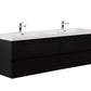 Laviva 313AUR-72DMMB-GW Laviva Aurora 72" Matte Midnight Black Wall Hung Double Sink Bathroom Vanity with White Acrylic Countertop 313AUR-72DMMB-GW