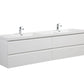 Laviva 313AUR-84DGPW-GW Laviva Aurora 84" Glossy Polar White Wall Hung Double Sink Bathroom Vanity with White Acrylic Countertop 313AUR-84DGPW-GW