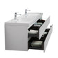 Laviva 313AUR-84DGPW-GW Laviva Aurora 84" Glossy Polar White Wall Hung Double Sink Bathroom Vanity with White Acrylic Countertop 313AUR-84DGPW-GW