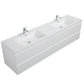 Laviva 313AUR-84DGPW-GW Laviva Aurora 84" Glossy Polar White Wall Hung Double Sink Bathroom Vanity with White Acrylic Countertop 313AUR-84DGPW-GW