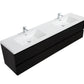 Laviva 313AUR-84DMMB-GW Laviva Aurora 84" Matte Midnight Black Wall Hung Double Sink Bathroom Vanity with White Acrylic Countertop 313AUR-84DMMB-GW