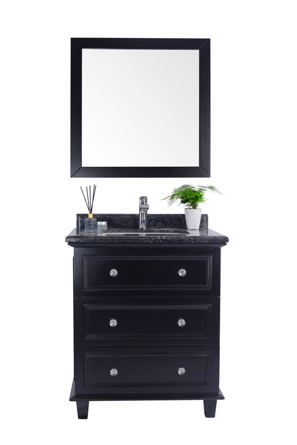 Laviva 313DVN-30E-BW Laviva Luna 30 Espresso Bathroom Vanity with Black Wood Marble Countertop 313DVN-30E-BW